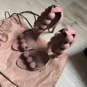 Alaïa Alaia Bombe High Heel Sandals in Pink Suede 38